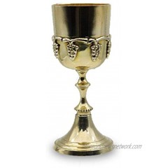 Brass Vintage Golden Chalice of King Arthur Medieval Decor Gothic Goblet 210 ml Arthur Grapes