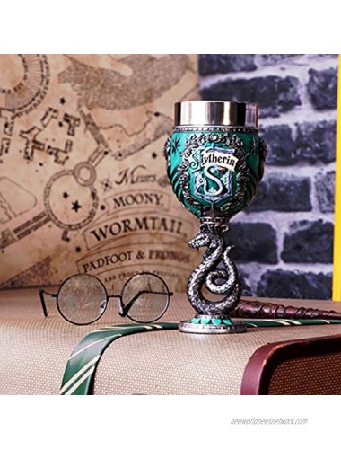 Nemesis Now Harry Potter Slytherin Hogwarts House Collectable Goblet 19.5cm Green Silver