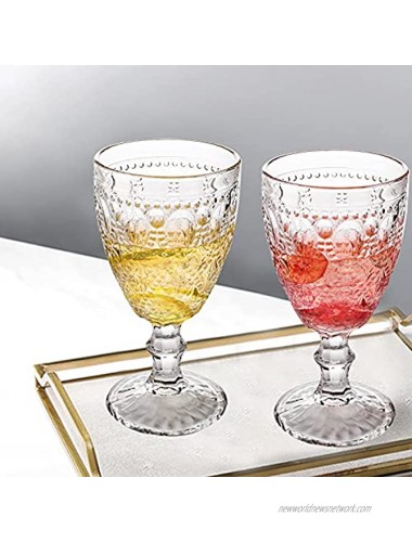 Yesland 4 Pack Goblet Trestle Glassware Clear 12 Ounce Party Glasses and Old Fashioned Iced Beverage Goblet for Wine Soda Juice in Dinner Parties Bars and Restaurants