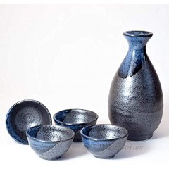 Mino Ware Sake Set Blue Stream