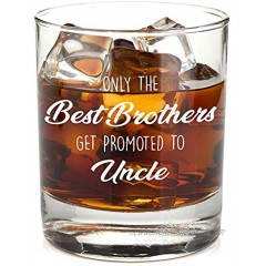 Only The Best Brothers Get Promoted to Uncle – Best Pregnancy Announcement and Uncle To Be Gifts for Him – Funny Gift from Niece or Nephew 11 oz Bourbon Scotch Whiskey Cup Glass
