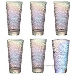 HOMEE Highball Glasses Set of 6 14 oz Tall Drinking Glasses Colorful Heavy Base Tall Glass Cups Mojito Bourbon Iced Tea Water Soda Juice Tequila Cocktail Glassware Sets