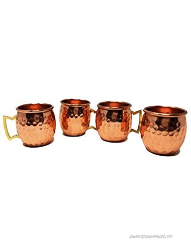 Buddha4all 2 Oz. Solid Copper Mini Moscow Mule Shot Mug Set Copper Hammered Shot Glass Set 8