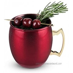 Twine Red Moscow Mule Mug Stainless Steel 16 oz Capacity Holiday Gift Cocktail Drinkware
