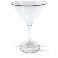 DMD FABRİKA Polycarbonate Unbreakable Martini Plastic Cup 6 Pcs 240 CC