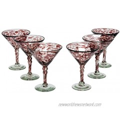NOVICA Amethyst Swirl' Martini Glasses 6 Set 7Tall Purple