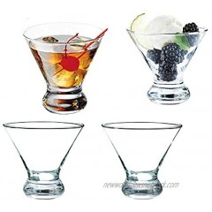 Stemless Thick Cocktail Glass Martini Whiskey 8 oz Dessert Cup Ice cream Cupset of 4