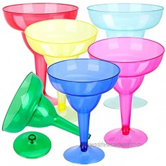 48 Pack Plastic Margarita Glasses Cups 12 oz Disposable Party Cups Colorful Large Neon Cocktail Cups Set Party Decoration Fun Party Supplies for Wedding Birthday Mother’s Day Christmas etc