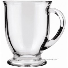 Anchor Hocking Glass 16 Ounce Cafe Mug Set of 4 4-Pack Clear