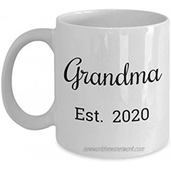 Grandma Est 2020 Mug First Time Grandma Christmas Stocking Stuffer Gifts Mugs are Best Gift for a Mom Promoted to a Grandparent 11 oz Coffee Cup