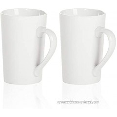 Coffee Mugs Set of 2 13 Oz Plain White Porcelain Mugs for DIY Paint,Dishwasher Safe Microwave Safe Chip-free,Lead-free 2Pack