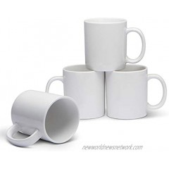 Serami 19oz White Large Classic Mugs for Coffee or Tea. Large Handle and Heavy Duty Construction Set of 4