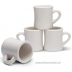 Serami Classic Cream White Diner Mugs for Coffee with 11oz Capacity Set of 4