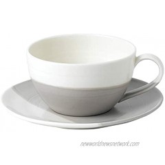 Royal Doulton Coffee Studio Cup & Saucer Set 15 OZ Latte Cup and Saucer Grey and off white