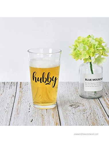 Wifey & Hubby Wine Glass and Beer Glass Set Novelty Gift for Her Him Husband Wife Newlywed Couple Perfect Glass Set for Bridal Shower Birthday Valentine’s Day Wedding Engagement Anniversary