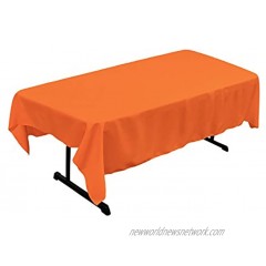LA Linen Polyester Poplin Rectangular Tablecloth 60 x 84 Orange