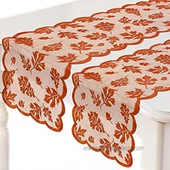 Korlon 2 Pcs Thanksgiving Table Runner Fall Table Runner with Maple Leaves for Thanksgiving Harvest Party and Fall Table Decorations 13 X 72 Inch