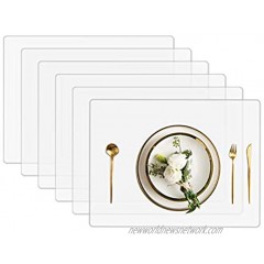 8 Pieces Plastic Placemats Non-Slip Semi Clear Table Mats Translucent Place Mats for Dining Table Kitchen
