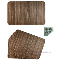 Red-A Dining Table Placemats Set of 4 Heat-Resistant Wipeable Table Mats for Kitchen Table Decoration Waterproof Vinyl Placemat Easy to Clean,Brown