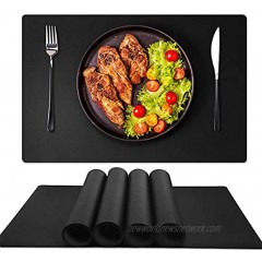 Silicone Placemats for Toddlers Non Slip Goylser Black Placemats Set of 4 Washable Black Rustic Placemats Small Placemats for Small Table Black