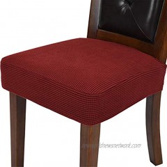 Chair Covers for Dining Room Chairs Set of 4 Wine Red Stretch Washable Removable Parsons Chair seat Cover Kitchen Chair Seat Slipcovers