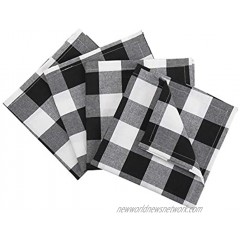 Buffalo Check Napkins Cotton Plaid Napkins Cloth For Black And White Party Supplies Fall Farmhouse Decor- Set Of 4 20x20