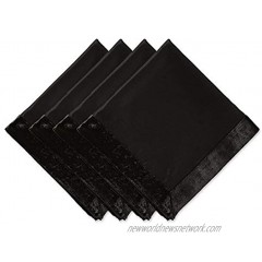 DII Velvet Collection Tabletop Napkin Set Black 4 Count