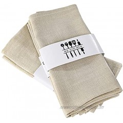 Rustic Natural Washable Cotton Linen Napkin Set Soft Comfortable and Reusable Linen Dinner Napkins Cloth for Wedding Celebration and Party Decor Set of 6 Beige