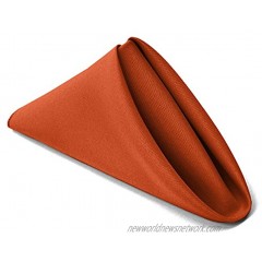 TableLinensforLess 17x17 Inch Polyester Cloth Napkins Set of 6 Burnt Orange