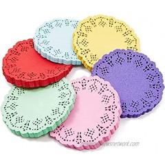 Mini Round Paper Lace Doilies Rainbow Placemats 6 Colors 600 Pack