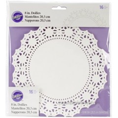 Wilton Greaseproof Doilies 8-Inch White Circle 16-Pack