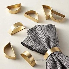 Cuff Brushed Gold Napkin Rings Set of 4 Modernist Napkin Ring Holder for Wedding Banquet Metallic Adornment for Table Settings Glossy Serviette Buckles Decor Semicircle