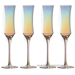 Champagne Flutes Set of 4 Crystal Champagne Glasses Wine Glass for Celebration Anniversary Festival Pearl