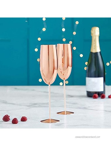 LNIMI 2 Pack Champagne Flutes Shatterproof Steel 200ML Champagne Glasses Wine Glass