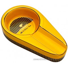 Cigar Ashtray Single Holder Ceramic Ashtray Suitable for Cigarette Ash Holder Portable Travel Luxury Ash Tray for Home Hotel Restaurant Indoor Outdoor Yellow
