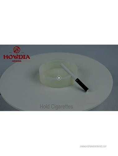 HOWDIA 3 Pack Luminous Silicone Ashtray Premium Silicone Rubber High Temperature Heat Resistant Round Design Ashtray Durable Glow in Dark