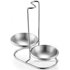 GoldNJade 304 Stainless Steel Double Ladles Holder Vertical Spoon Rest Cooking Utensils Stand