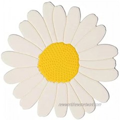 CLEBROOM 2 Pcs Anti-Hot Silicone Trivet Mat,7.5 Inch Daisy Flower Shape Heat Resistant Pot Holders Anti Slip Place Mat for Hot Pots & Pans Holder,Kitchen Insulation Coaster Hot Pad for Dishes Beige