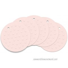 Silicone Trivet Mat Pot Holders 5 Pack Heat Resistant Non-Slip Kitchen Trivets Super Soft Flexible Easy to Wash and Dry Perfect for Hot Pots and Pans Dining Table and Countertop Jar Opener