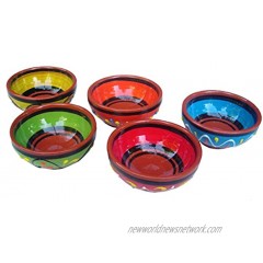 Cactus Canyon Ceramics Spanish Terracotta 5-Piece Tiny Super Small Mini-Bowl Pinch Bowls Set Multicolor