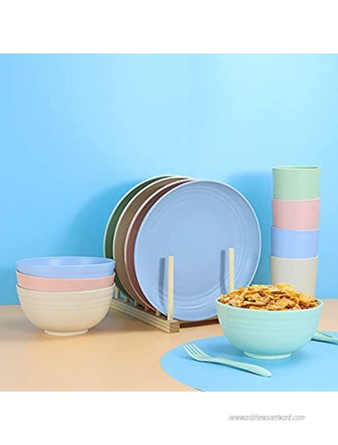 Wheat straw dinnerware sets,unbreakable dinnerware microwave safe dinnerware wheat straw dishes plates and bowls sets camping bowls and plates setsPREMIUM QUALITY AND MAKE TO LAST