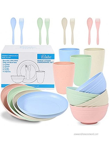 Wheat straw dinnerware sets,unbreakable dinnerware microwave safe dinnerware wheat straw dishes plates and bowls sets camping bowls and plates setsPREMIUM QUALITY AND MAKE TO LAST