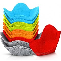 10 Pieces Bowl Hugger Microwave Safe Holder Practical Bowl Holder Polyester Potholder Protector for Protecting Your Hands from Hot Dishes Heating Soup Red Blue Green Orange and Gray
