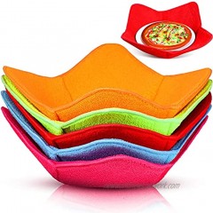 5 Pieces Bowl Cozy Holder Heat Tolerant Plate Huggers Multi Color Polyester Hot Bowl Holder Potholder Protector for Heat Soup Rice Bowl