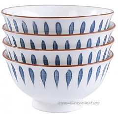 Ceramic Soup Bowls Cereal Bowls Set Soup Salad Dessert Rice Pasta Salad Oatmeal Set of 4