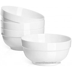 DOWAN 22 Ounce Soup Bowls Cereal Bowls Porcelain Bowls for Kitchen White Bowls Set for Cereal Soup Rice Dessert Oatmeal Breakfast Dishwasher & Microwave Safe Set of 4 White