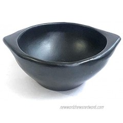 Traditional Colombian Soup Bowl Flat Base 6.5 Inches Black Clay Original handicraft made in Region Tolima Colombia protect your health and take care the planet vegan sustainable and no contaminant.