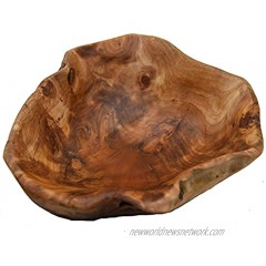 Creative Wood Bowl Root Carved Bowl Handmade Natural Real Wood Candy Serving Bowl 12-14