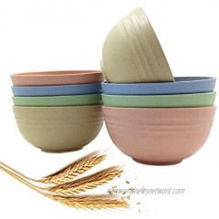 8 PCS 24 OZ Lightweight Wheat Straw Bowl Unbreakable Cereal Pasta Bowls Microwave& Dishwasher Safe Reusable Tableware Dinnerware Fruit Snack Container M
