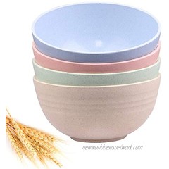 Unbreakable Cereal Bowls 24 OZ Wheat Straw Fiber Lightweight Bowl Sets 4 Dishwasher & Microwave Safe for,Rice,Soup Bowls